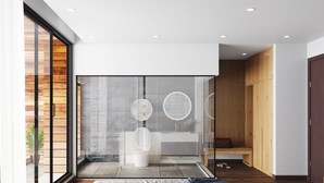 Shower, rainfall showerhead, free toiletries, hair dryer - Antica Valley Sapa Resort (Sa Pa)
