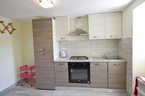 Private kitchen | Fridge, microwave, oven, stovetop - House Biserka (Premantura)