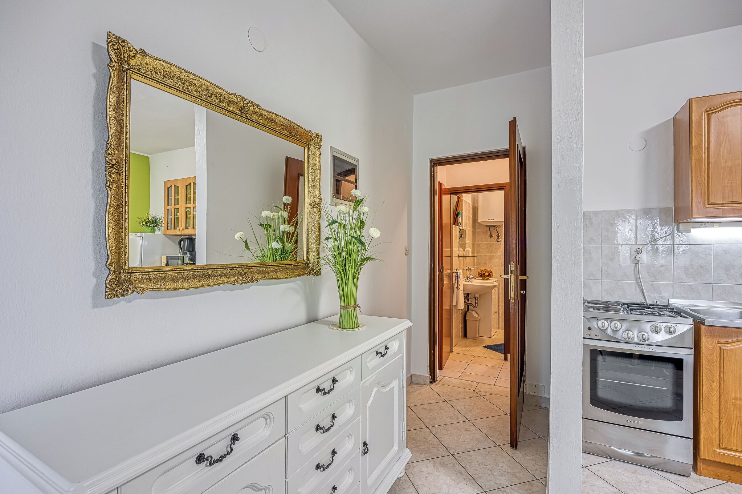 Apart Daire (A1) | Özel mutfak | Buzdolabı, mikrodalga fırın, fırın, set üstü ocak 