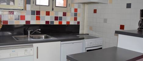 Fridge, microwave, stovetop, dishwasher