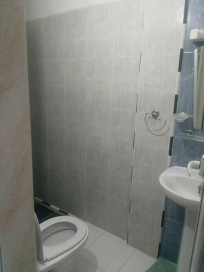Departamento básico | Baño | Regadera, regadera tipo lluvia, toallas, jabón 