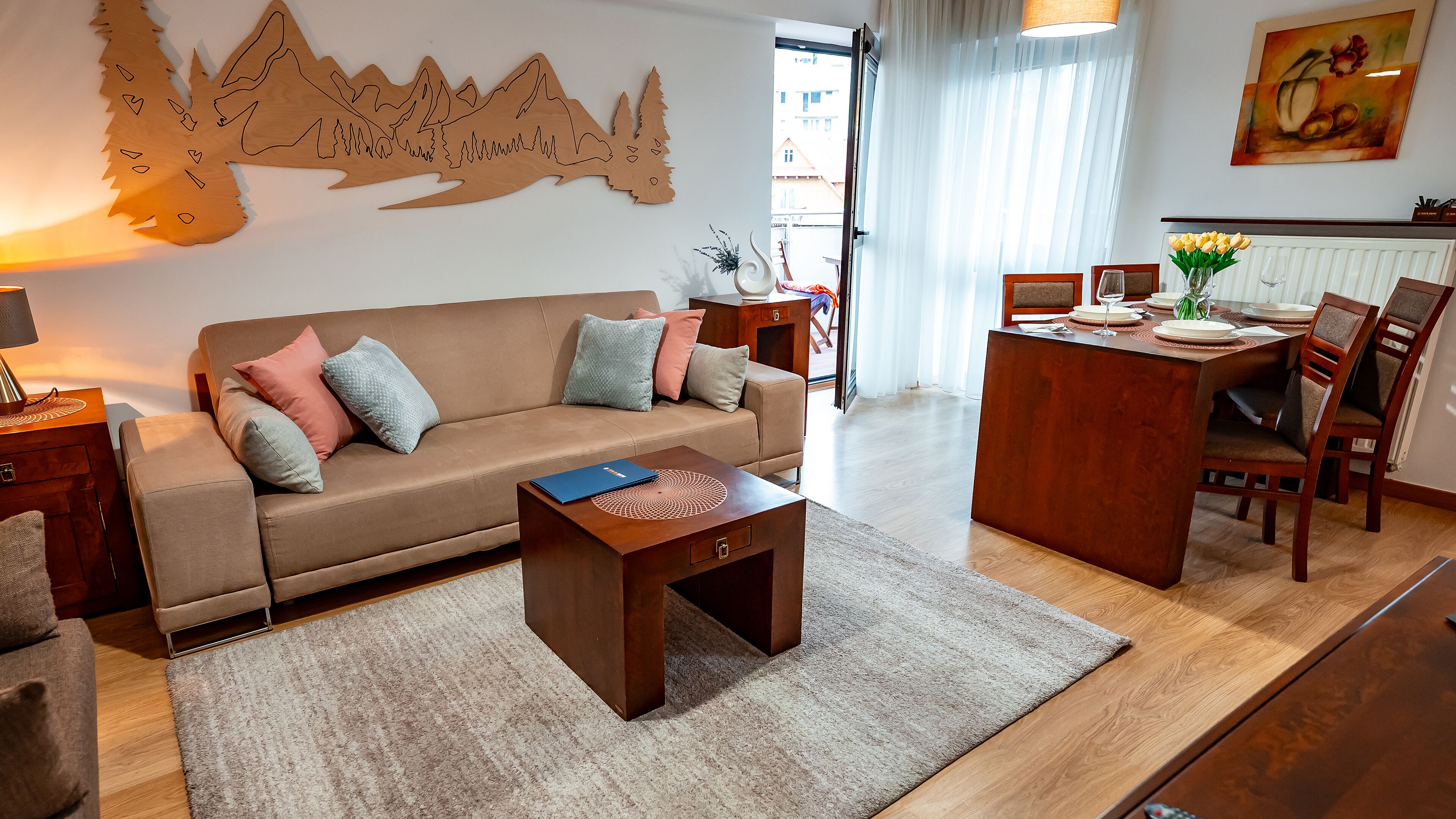 Apartment (130B) | Living area | 30-inch flat-screen TV with cable channels, TV, DVD player