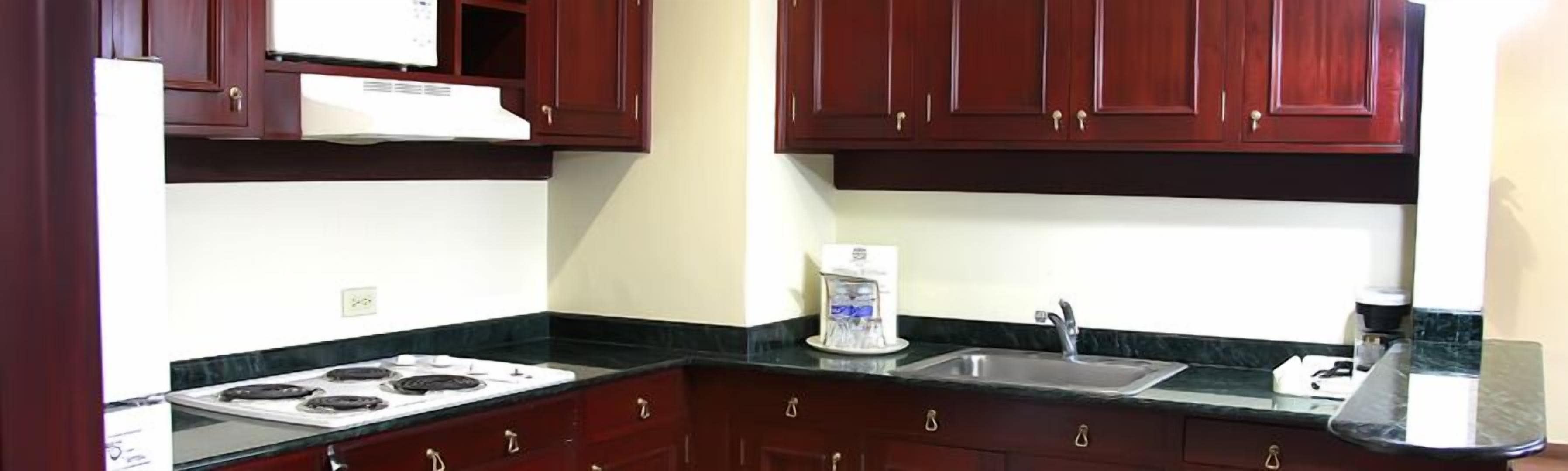 standard suite | private kitchen | fridge, microwave, stovetop, cookware/dishes/utensils