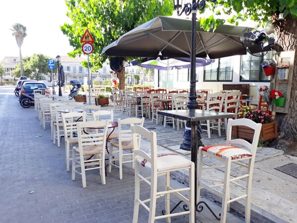 Outdoor banquet area