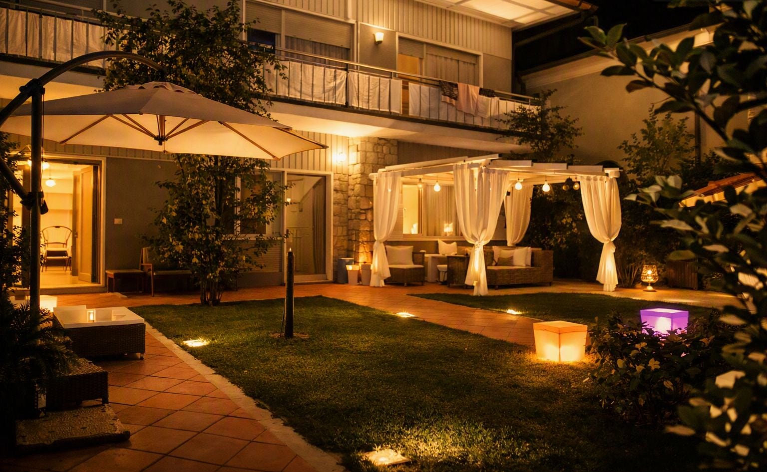 Front of property – evening/night