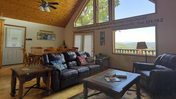 TV, DVD player, video library, stereo