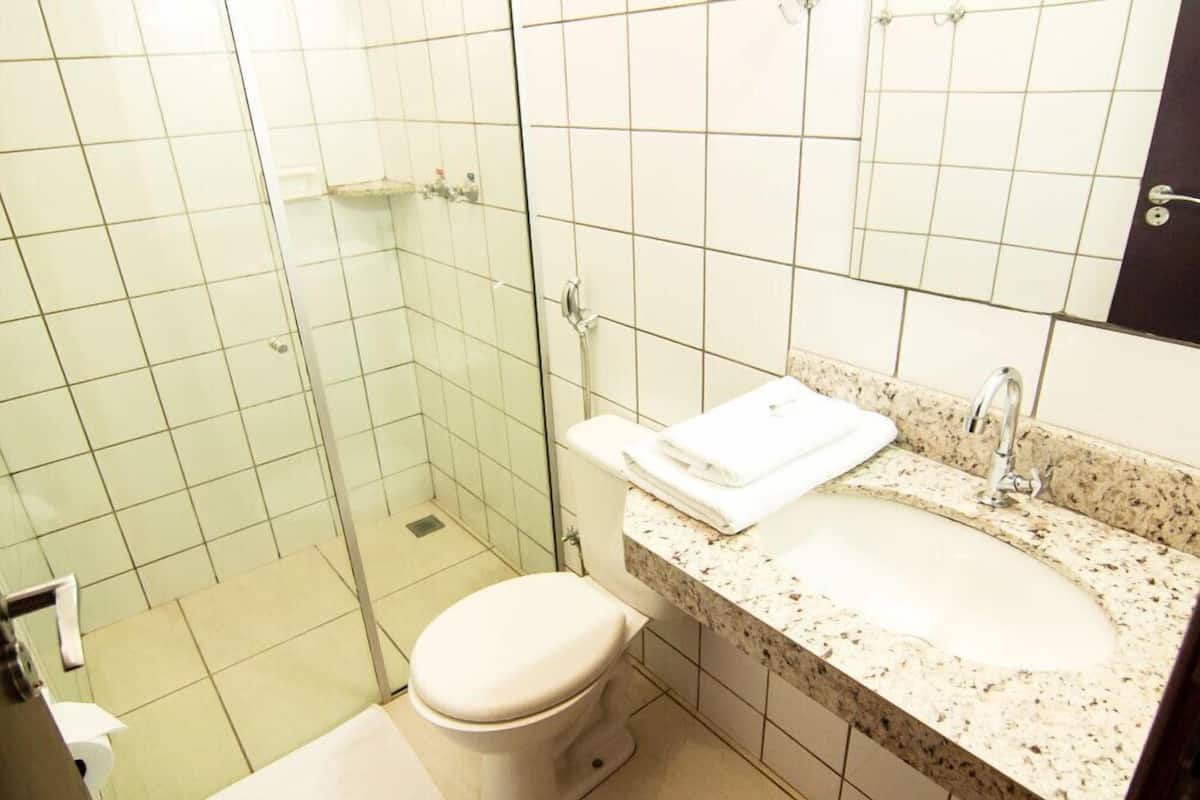 shower, towels, soap