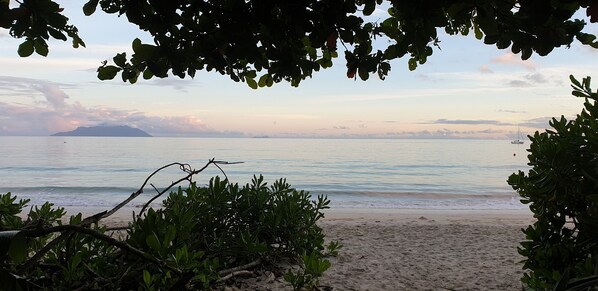 On the beach, sun loungers, beach towels - Luxury 3 bedroom villa with private pool and direct beach access (Beau Vallon)