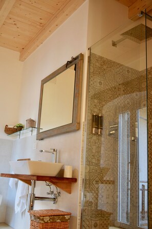 Shower, hair dryer, bathrobes, bidet