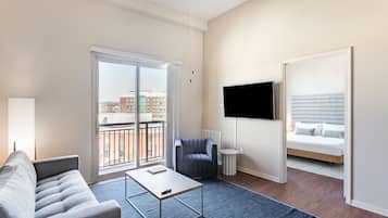 Deluxe Two Bedroom (Self Check-in with Virtual Front Desk) | Living area | 55-inch flat-screen TV with digital channels, TV, streaming services