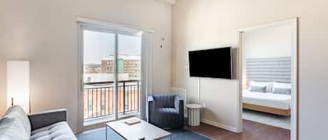 Deluxe Two Bedroom (Self Check-in with Virtual Front Desk) | Living area | 55-inch flat-screen TV with digital channels, TV, streaming services