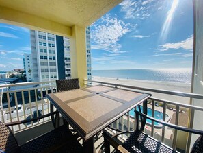 Outdoor dining - Heated Pool & Beach Views from Every Window! 303 (Saint Petersburg)