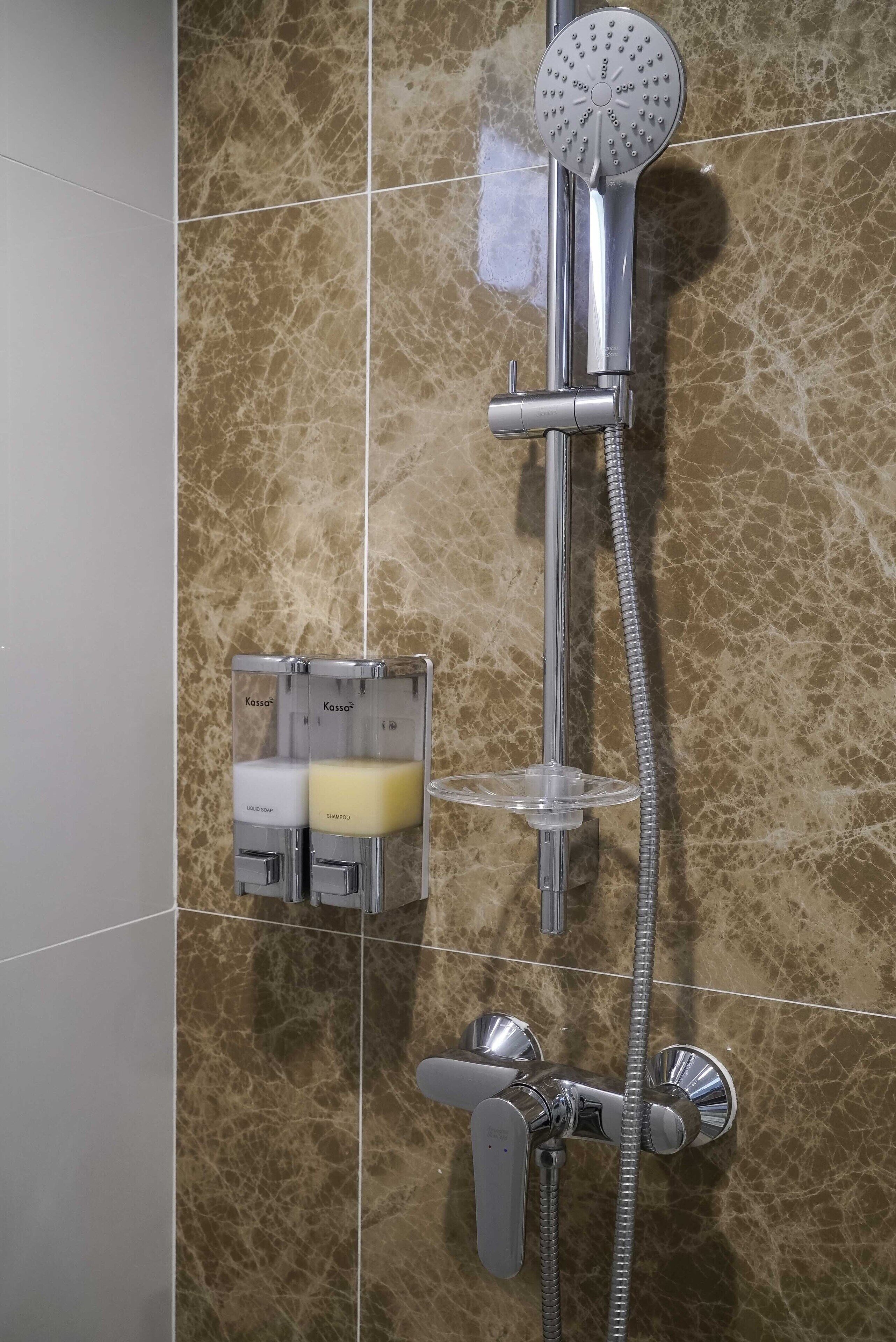 shower, free toiletries, hair dryer, bathrobes