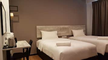 Desk, laptop workspace, iron/ironing board, rollaway beds