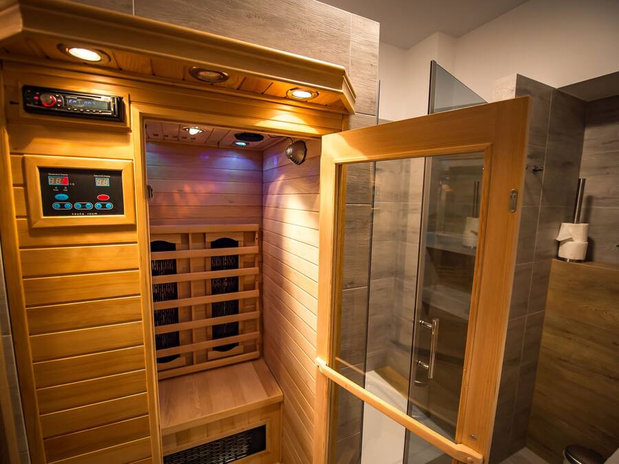 Studio (A 009 z sauna) | Bathroom | Hair dryer, towels