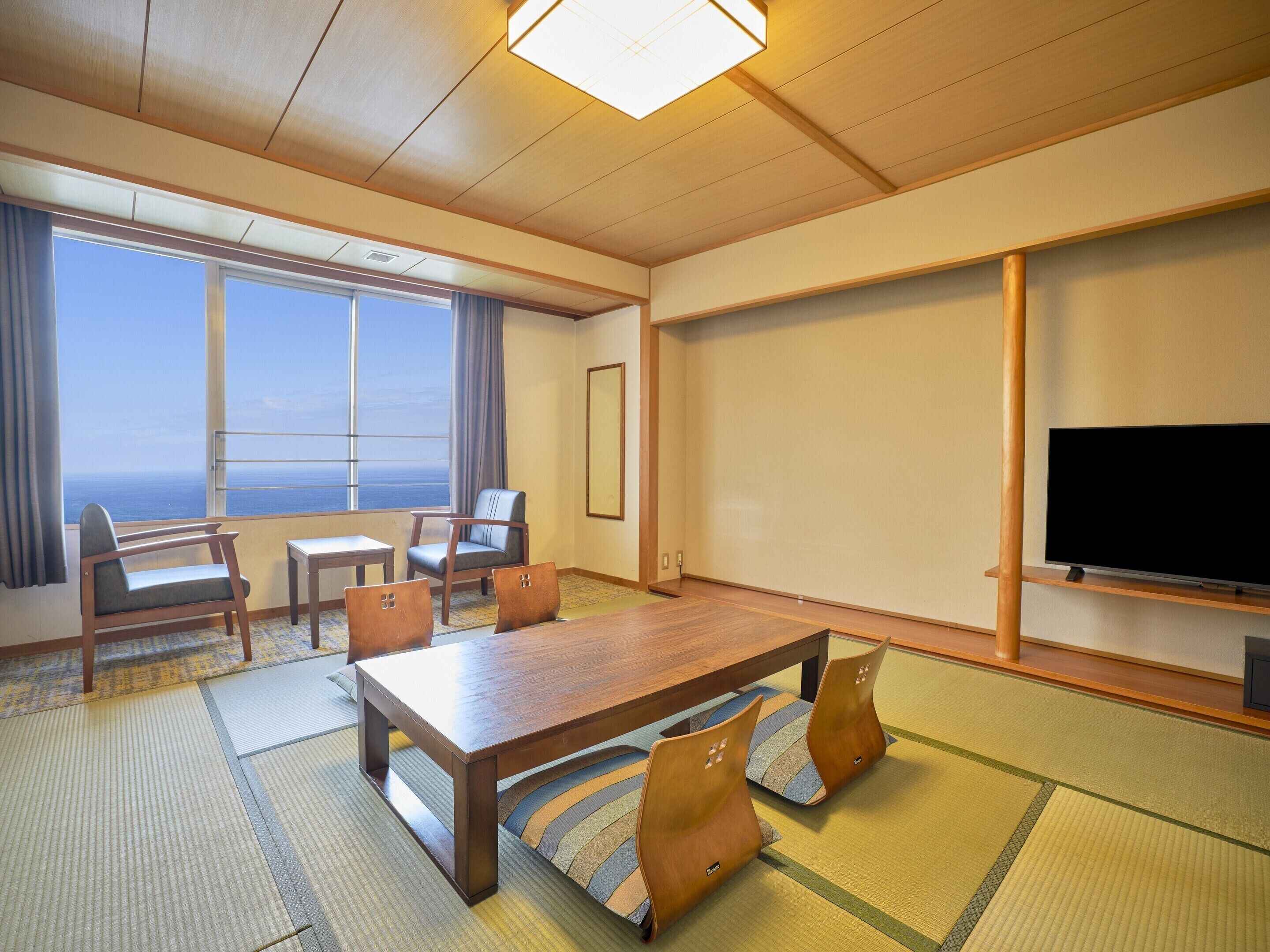 Zimmer im japanischen Stil, Nichtraucher, Meerblick (Standard Room) | Zimmersafe, Bettwäsche