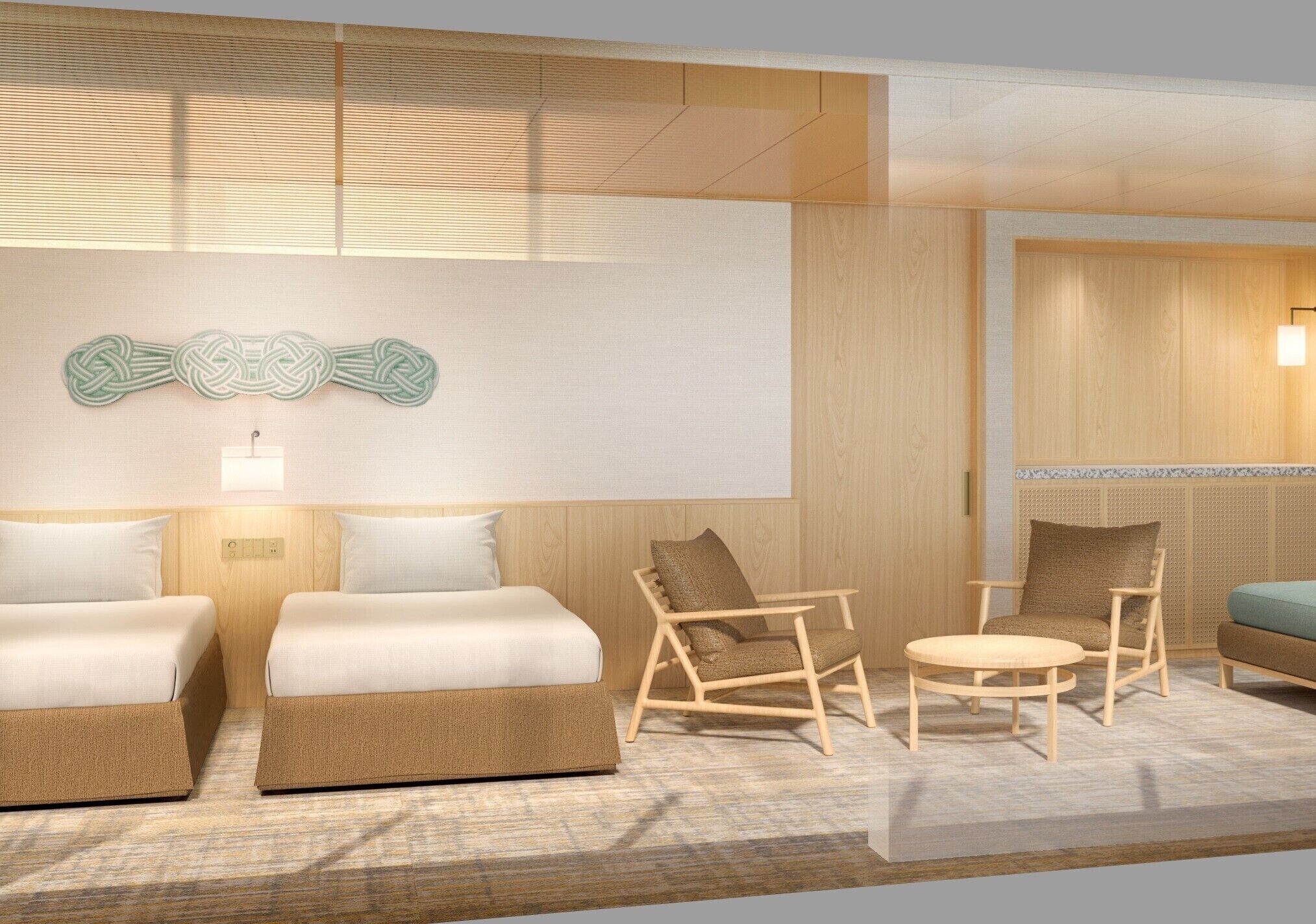 Quarto quádruplo luxo, banheiro privativo, vista para o oceano | Cofres nos quartos, roupa de cama