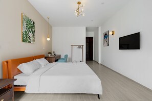 1 habitación, decoración personalizada, muebles diferentes y escritorio 