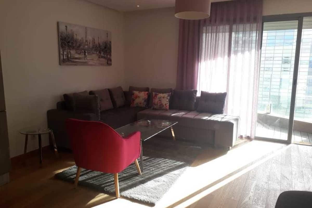 Deluxe Apartment, Accessible (Flat 37 6th floor) | Living room | Flat-screen TV