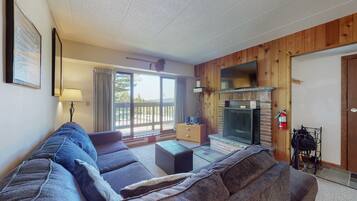 Televisión, reproductor de DVD, libros y estéreo