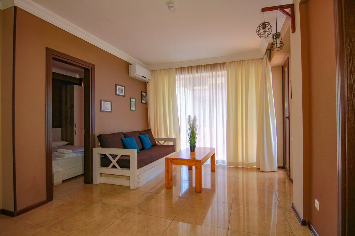 Apartamento, 1 habitación | Espacio para trabajar con un portátil, cortinas opacas, wifi gratis