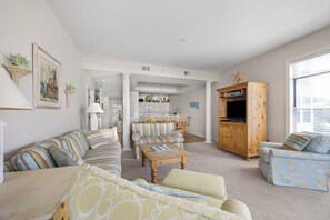 TV, DVD player - Creekfront Condo, Screened Porch, 2 King Beds, Elevator, Beach/Pools Steps Away (Pawleys Island)