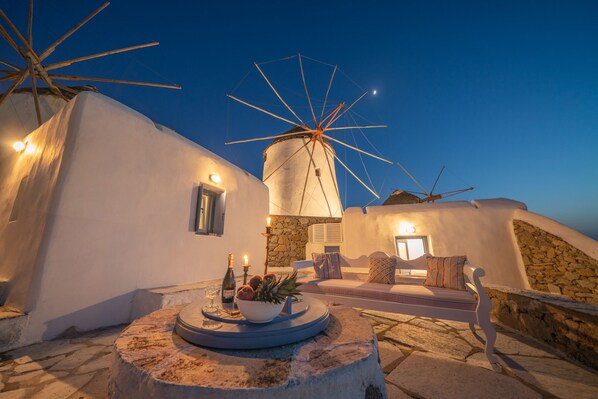Villa, 3 Bedrooms | Exterior detail - Iconic Windmill in Mykonos (Mykonos)