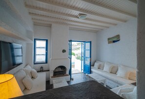 Villa, 2 Bedrooms, Pool Access | Living area | Flat-screen TV