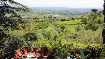 Vue sur la campagne depuis lâhĂ©bergement