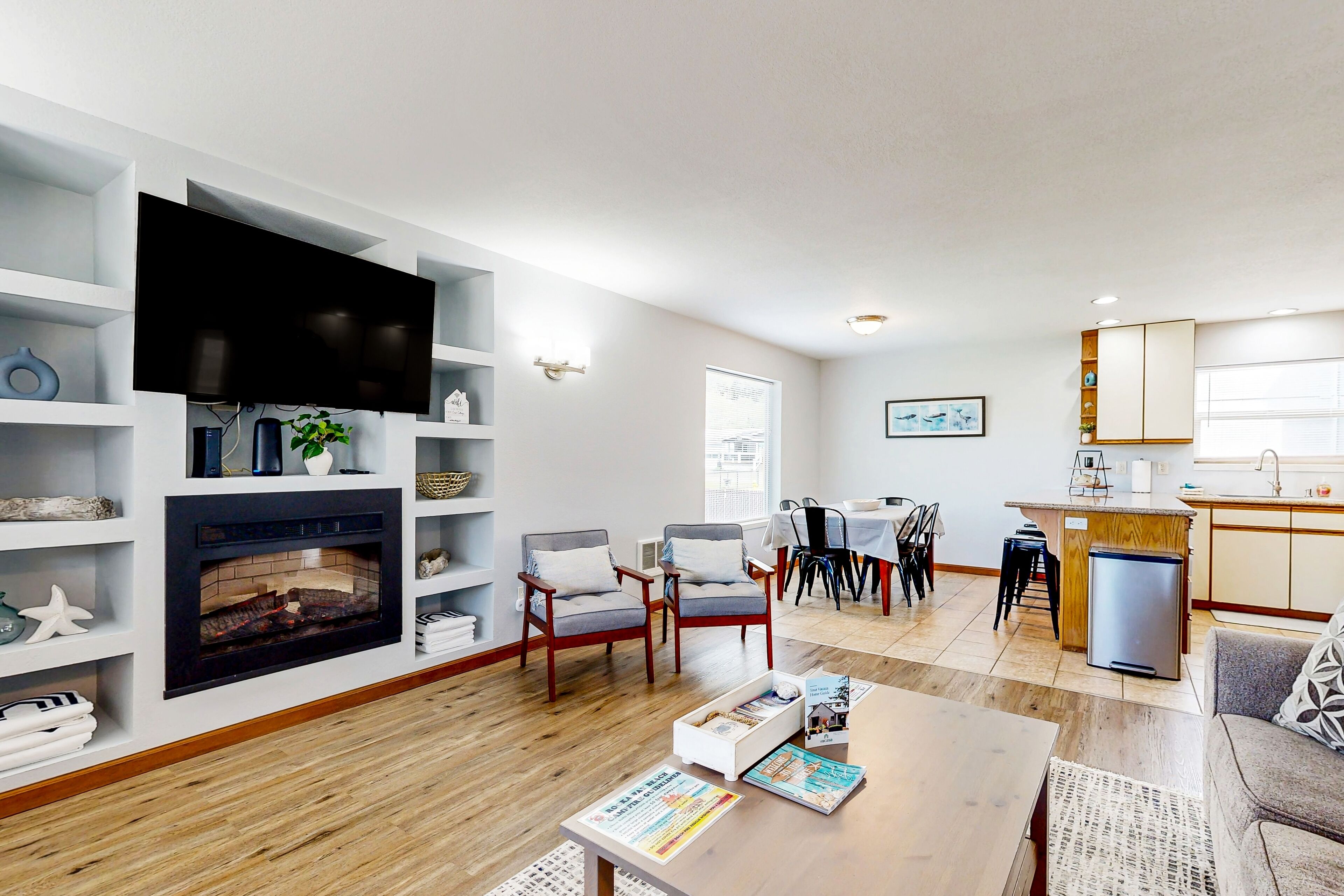 Dog-friendly home with private hot tub & fireplace - walk to the beach