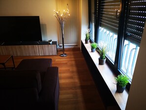 エクスクルーシブ アパートメント 2 ベッドルーム シティビュー | リビング エリア | 薄型テレビ