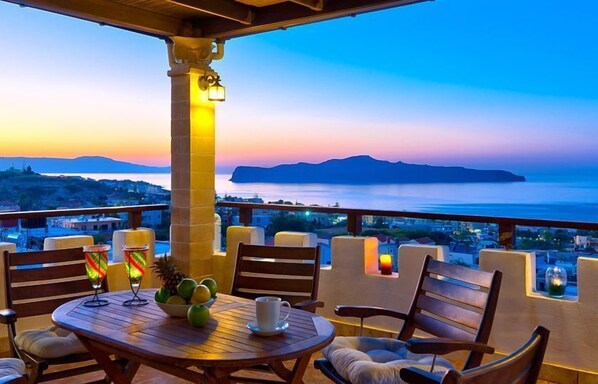 Aerial view - Villa Giorgos with Panoramic Sea View (Chania)