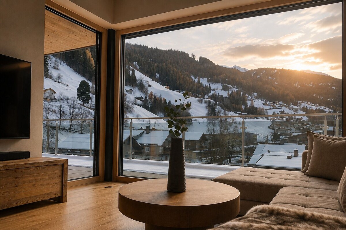 Penthouse Luxe, vue montagne | Coin séjour