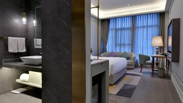 Free minibar, in-room safe, desk, blackout curtains