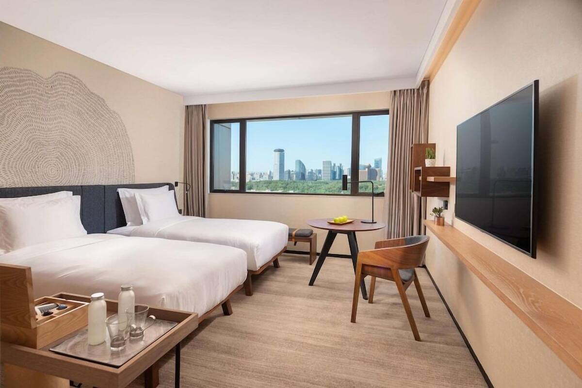 Premium bedding, down comforters, pillowtop beds, in-room safe