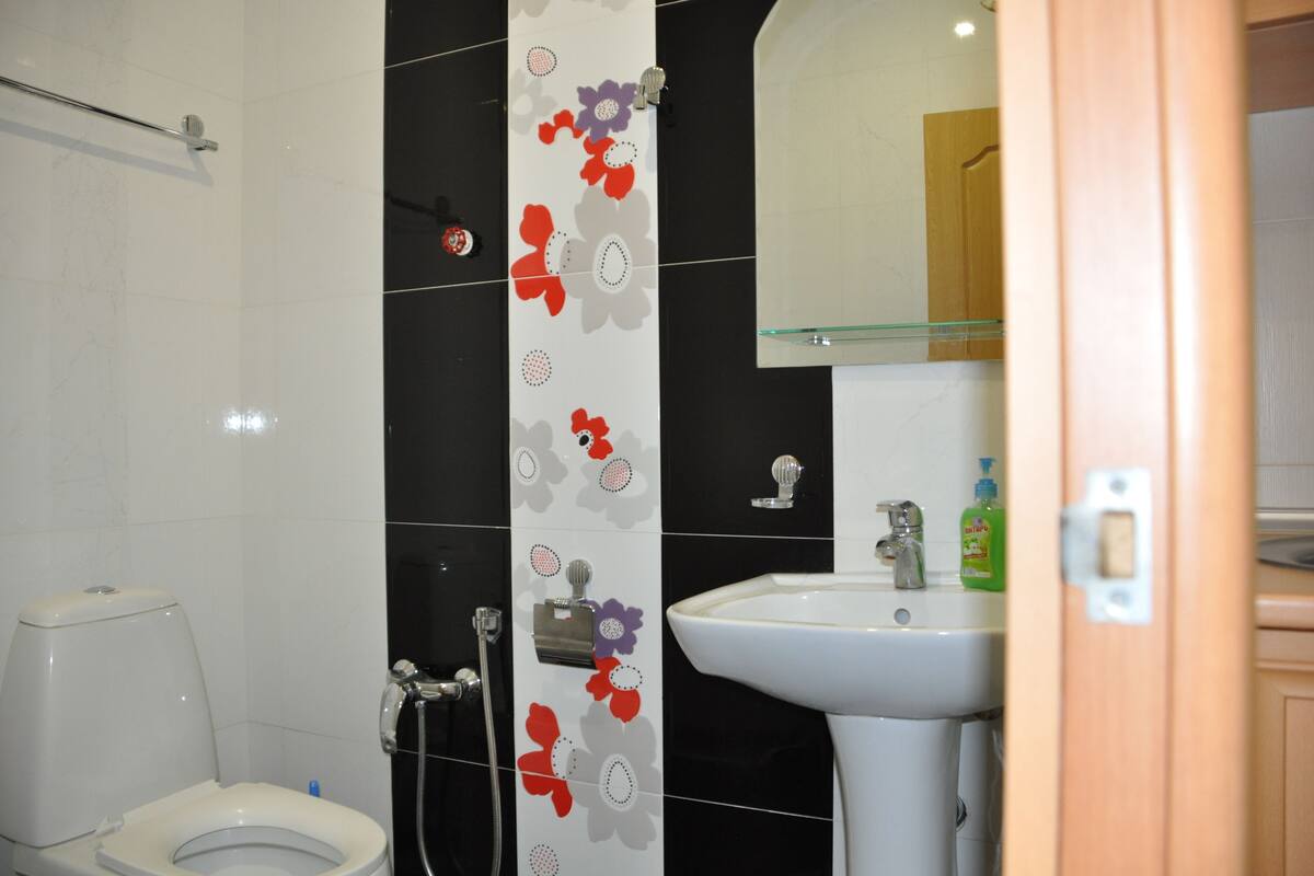 basic apartment | bathroom | shower, slippers