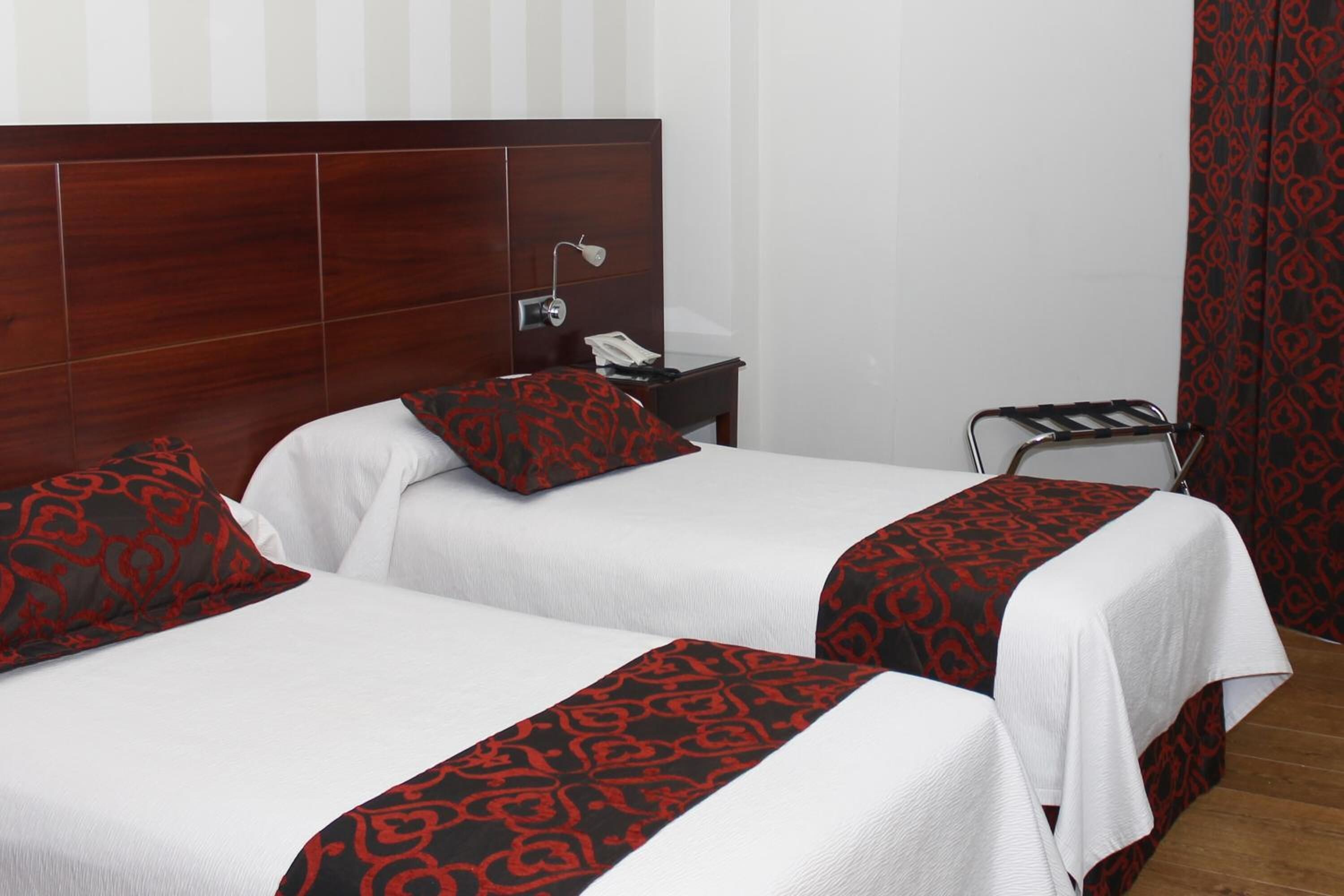 minibar, desk, laptop workspace, blackout curtains