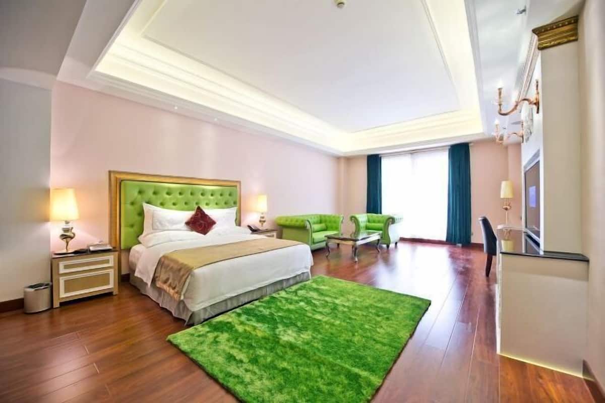 1 dormitorio, minibar, escritorio y cortinas opacas