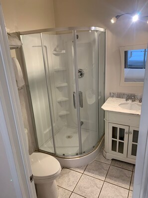 Suite studio | Salle de bain | Douche, serviettes fournies
