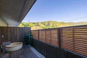 Japanese Style Room with Private Open-air Bath | Bathroom | Free toiletries, hair dryer, slippers, electronic bidet