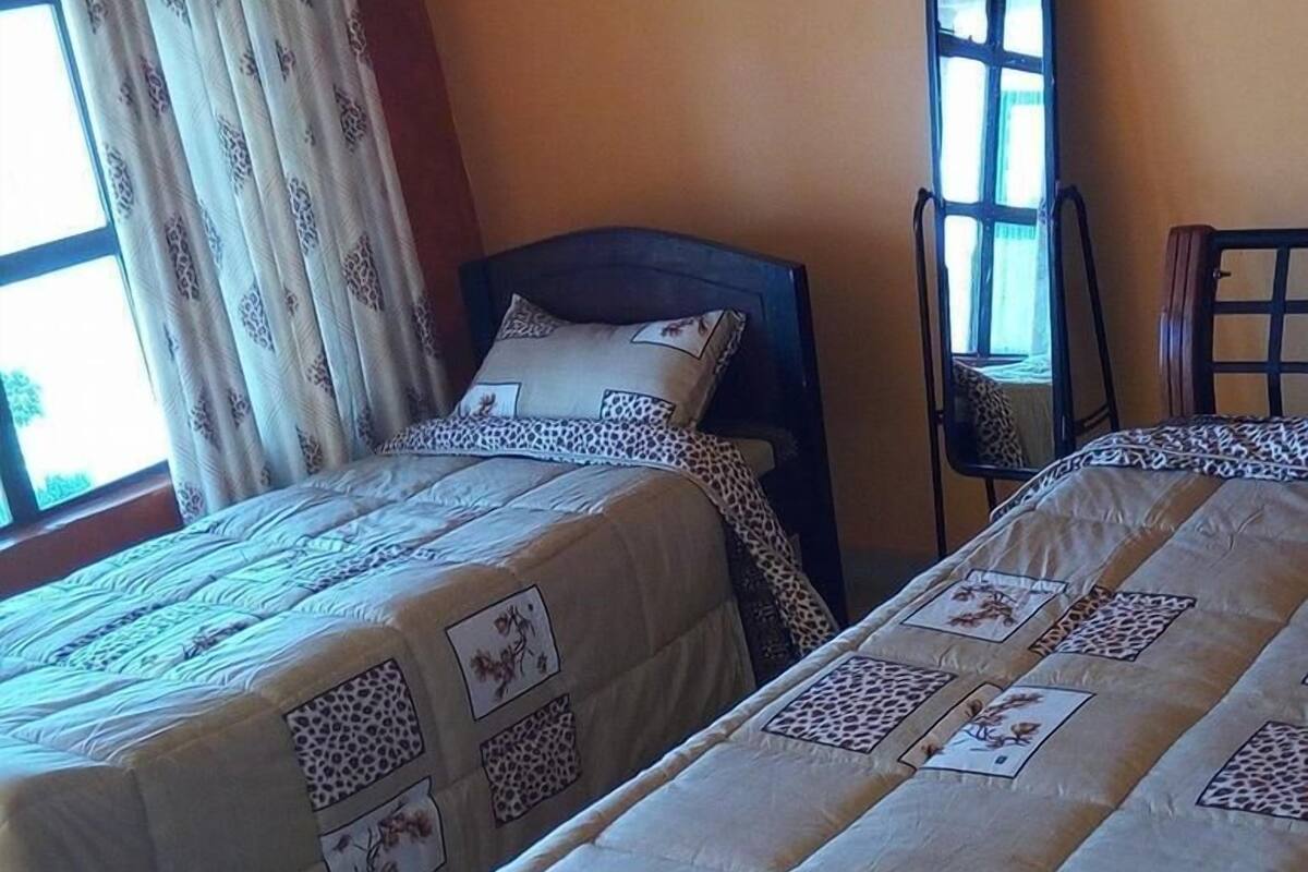Desk, bed sheets