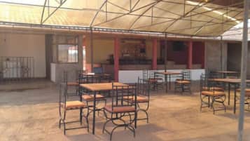 Breakfast, lunch, dinner served; local and international cuisine