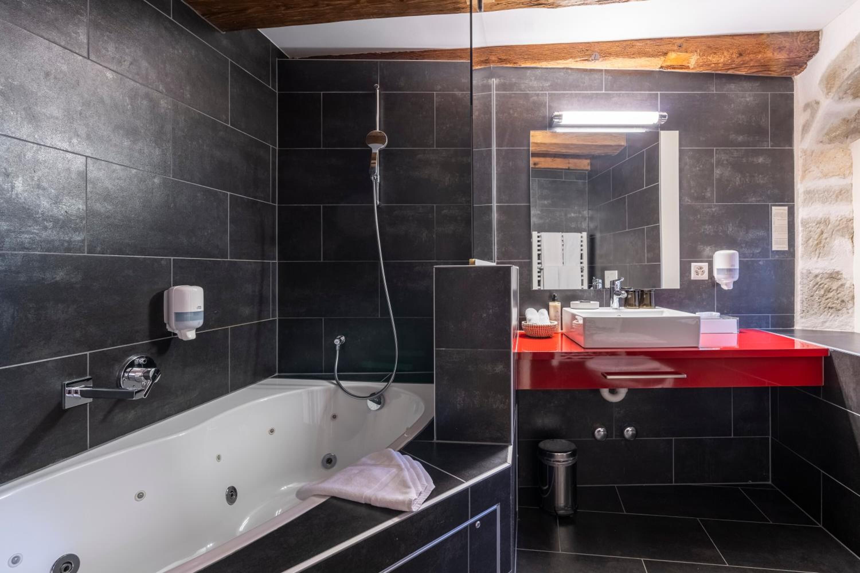 Free toiletries, hair dryer, towels