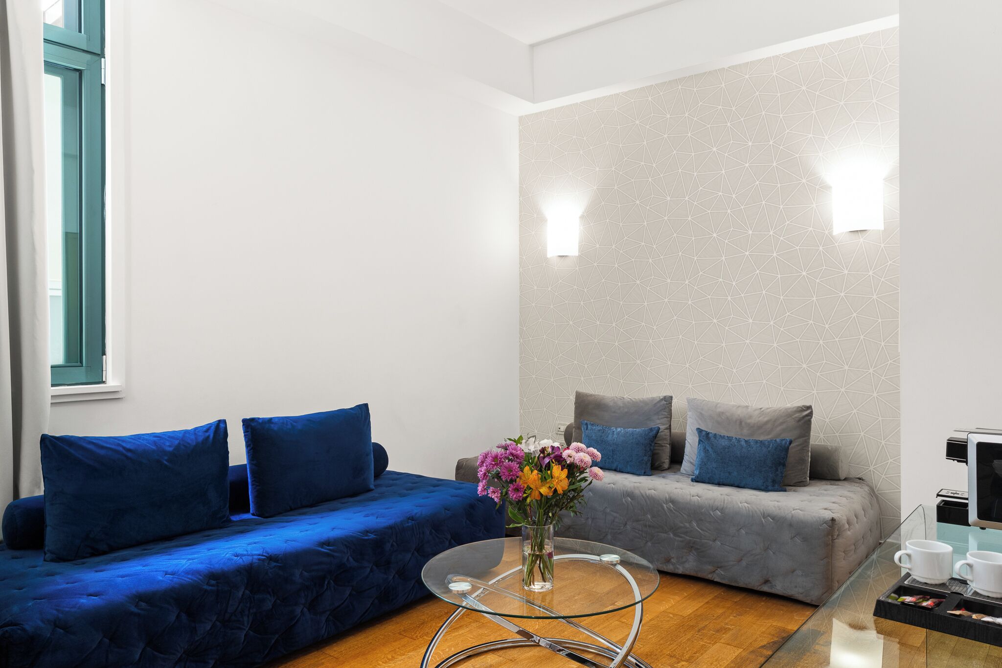 junior suite (acropolis view) | living area | 42-inch flat-screen tv with satellite channels, tv