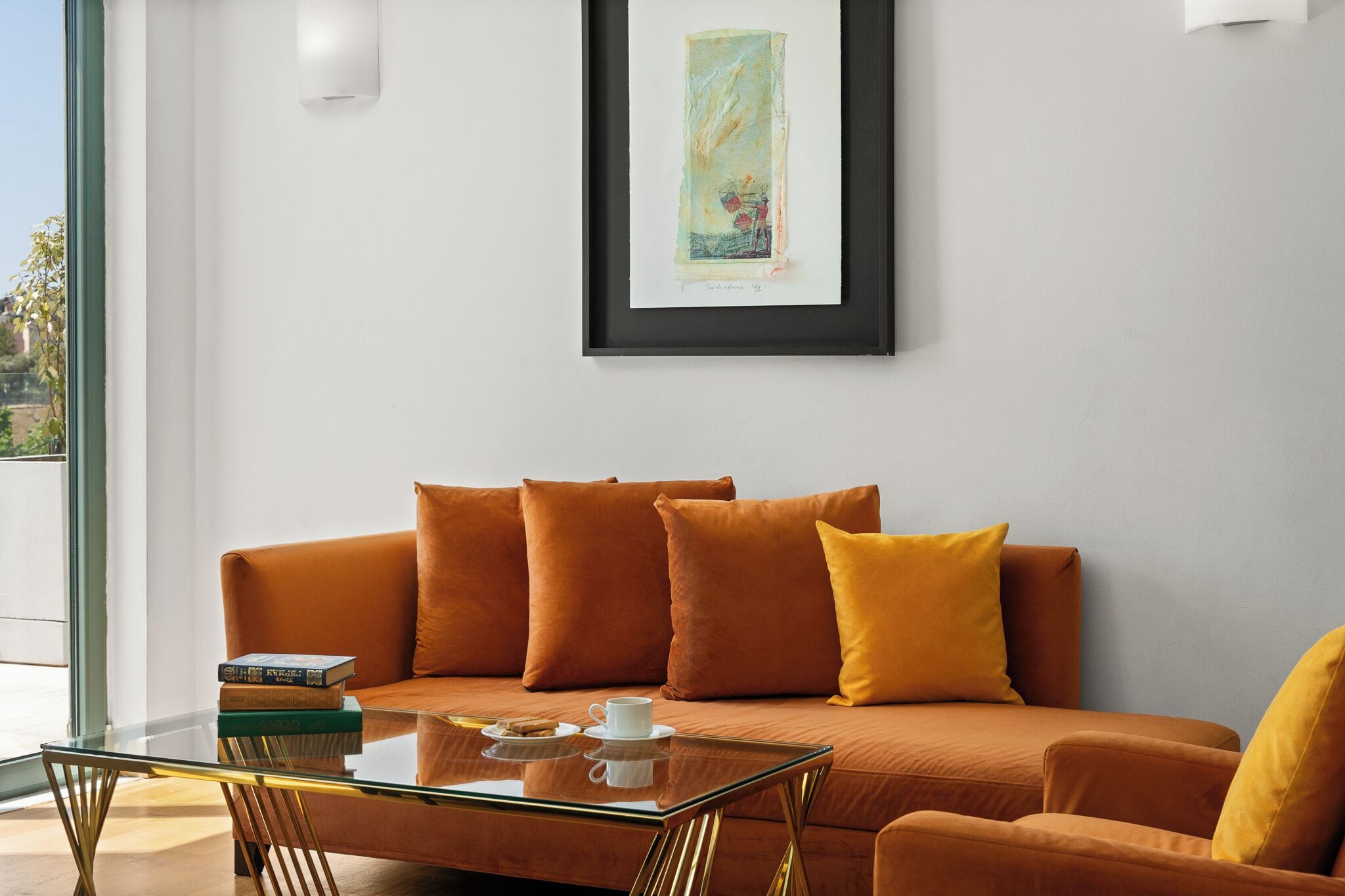 executive suite, acropolis view | living area | 42-inch flat-screen tv with satellite channels, tv