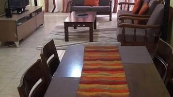 Comfort Apartment, 1 Bedroom | Living area | 42-inch Smart TV with digital channels, TV, DVD player