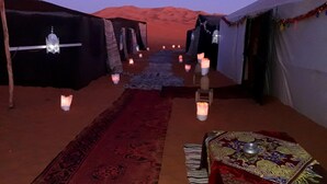 Outdoor banquet area