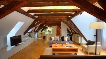 Superior Apartment - Old Town Deluxe (4th flr, elevator partly yes) | Living area | Flat-screen TV, DVD player