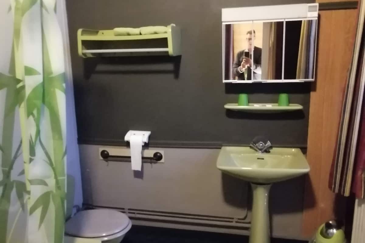 free toiletries, hair dryer, towels