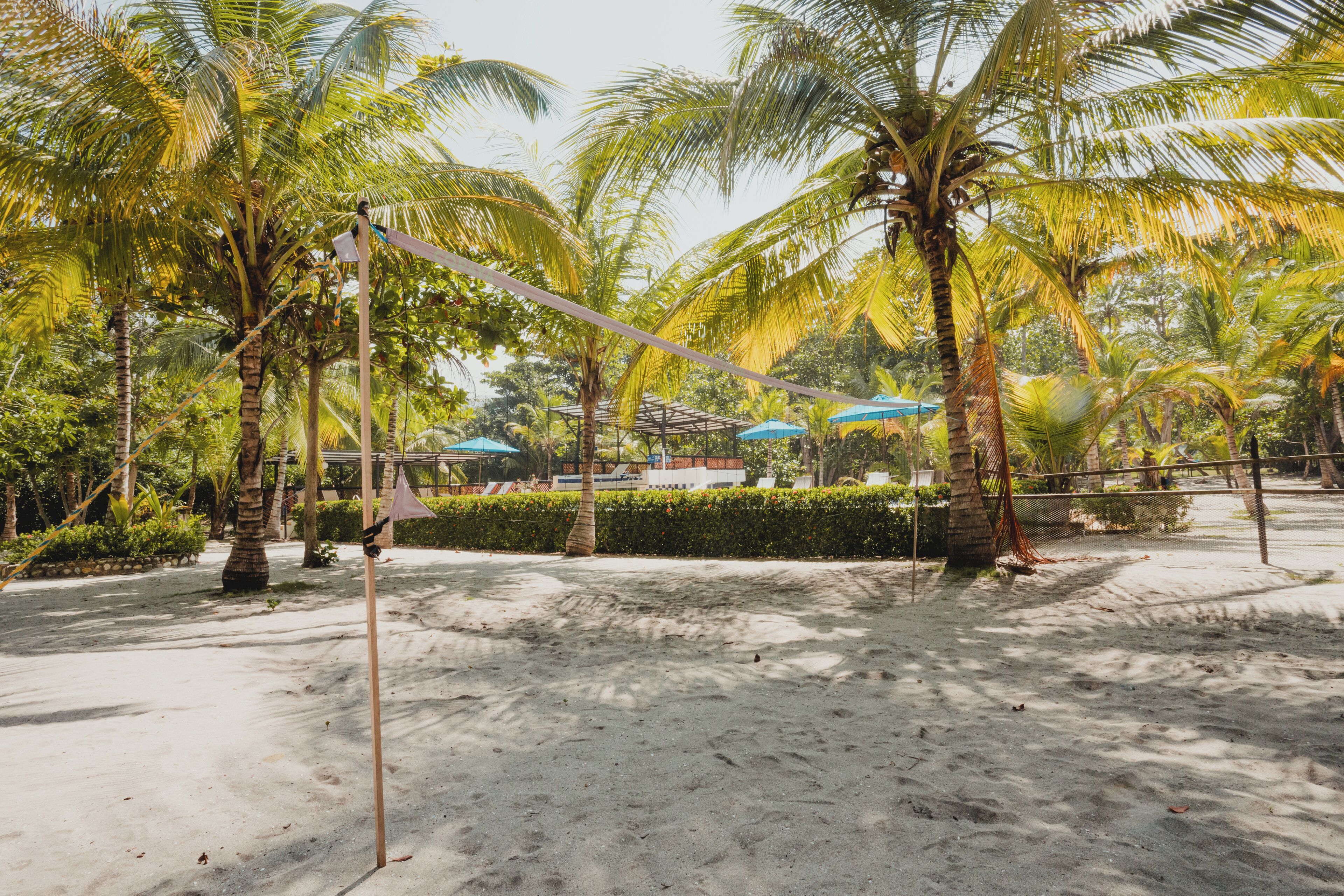 on the beach, free beach cabanas, beach umbrellas, beach towels